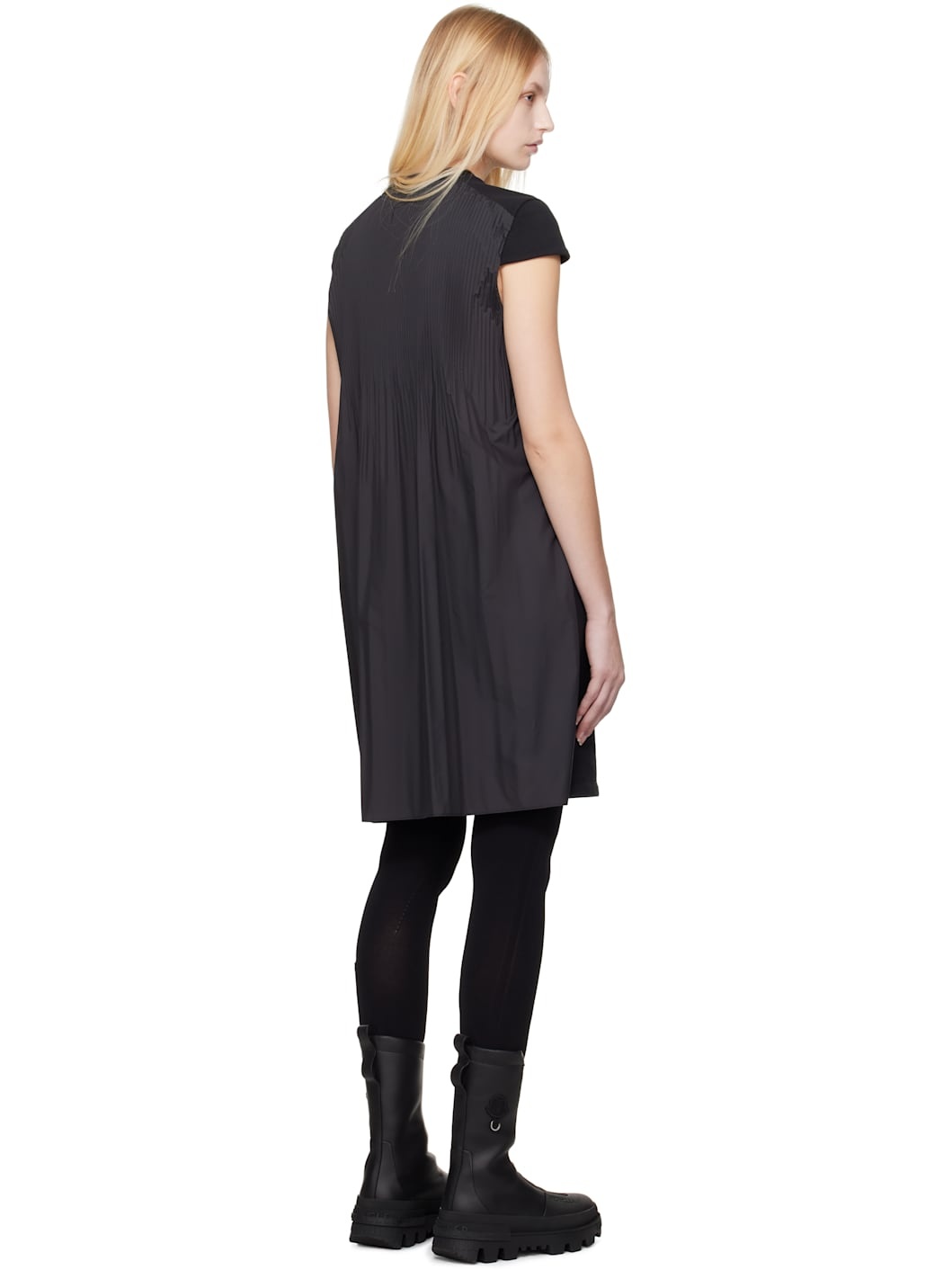 Black Knife Pleat Minidress - 3
