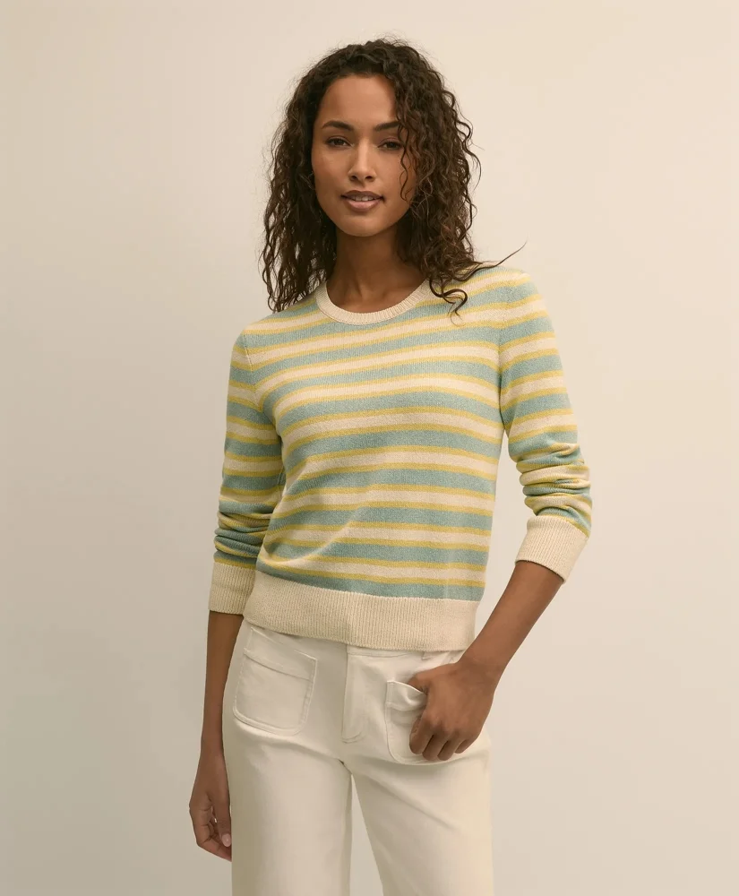 Silk Blend Relaxed Stripe Sweater - 1