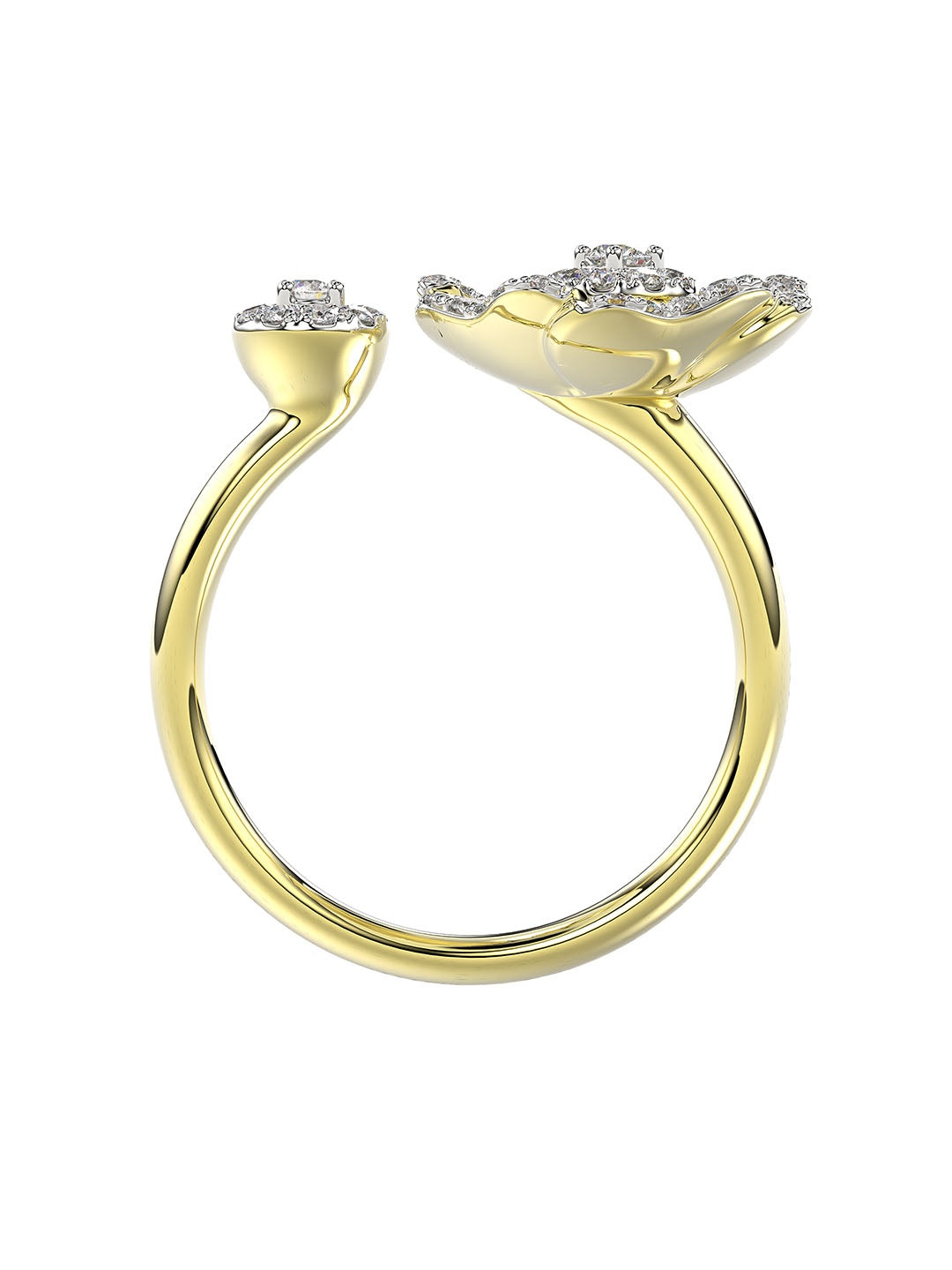 HALO FLOWER YELLOW GOLD RING - 2