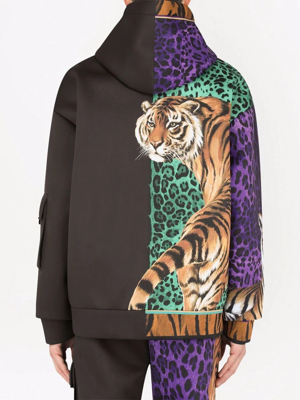 tiger-print hoodie - 4