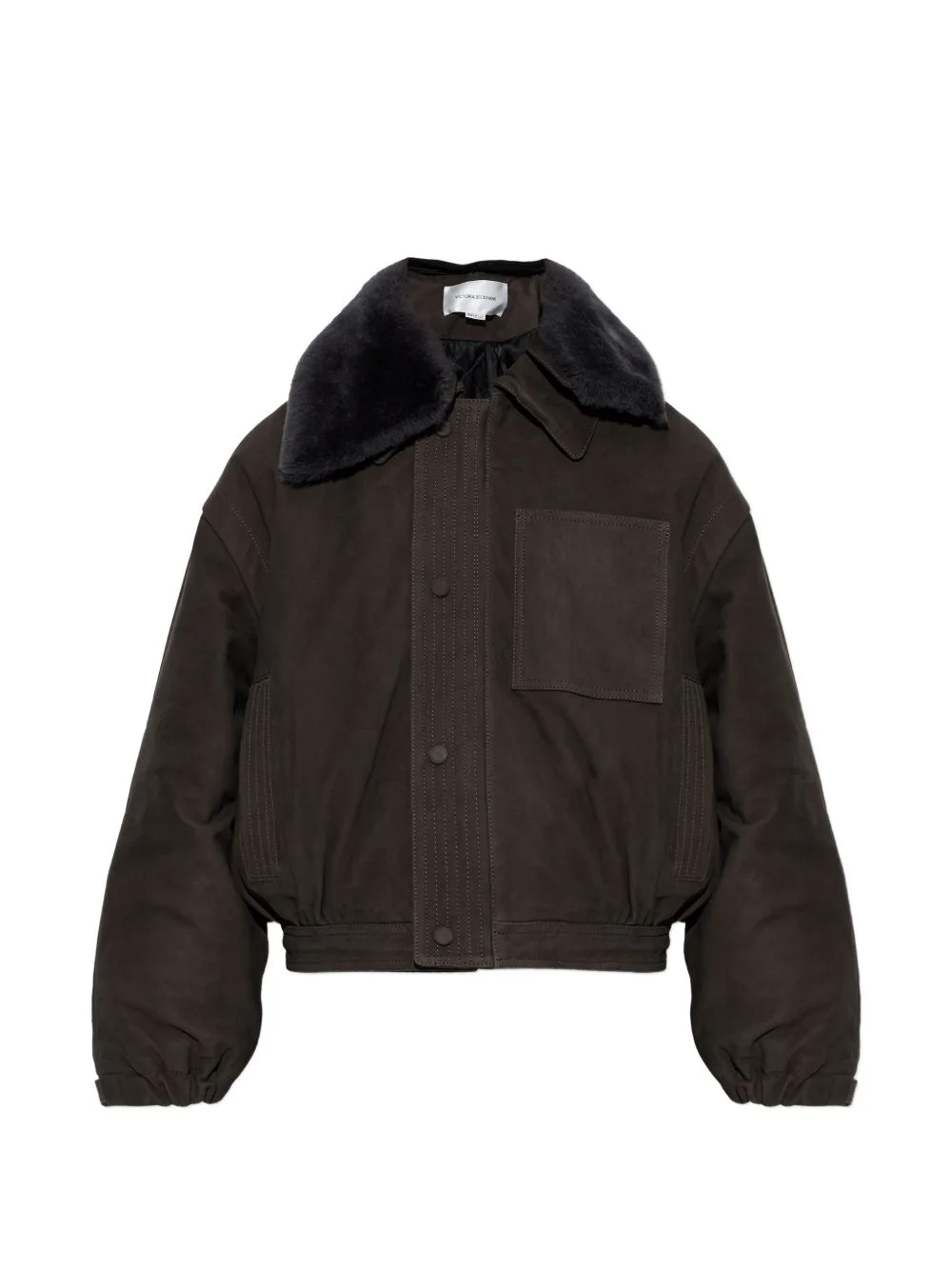 fur-collar pocket jacket - 1