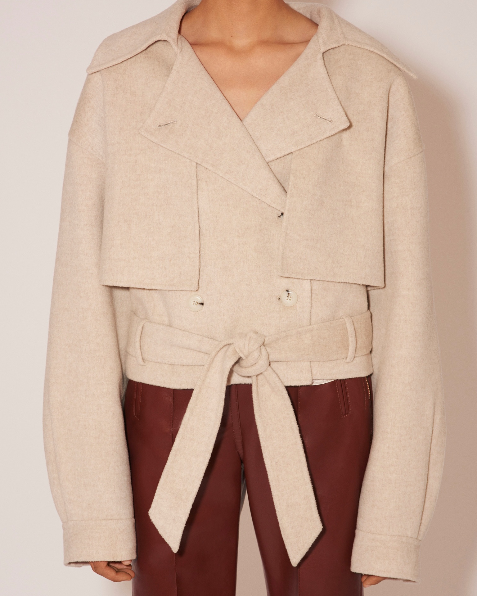 SATOYO - Double wool biker jacket - Oat - 6