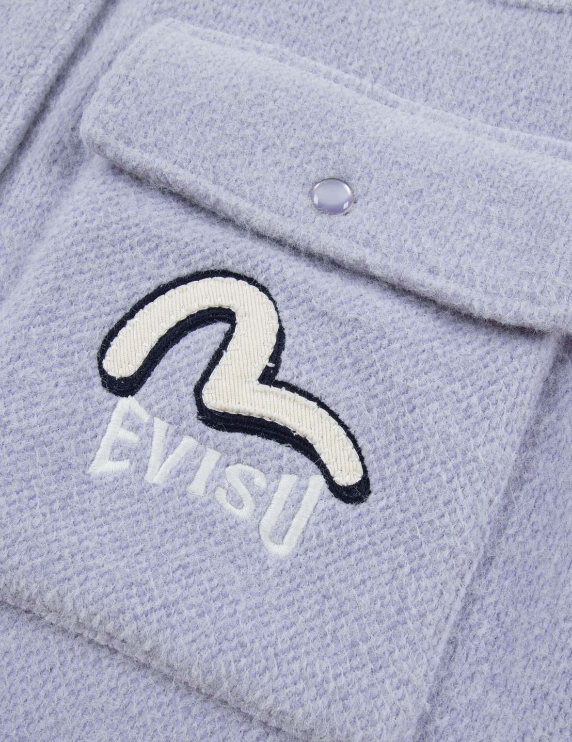 SEAGULL APPLIQUE FASHION FIT KNITTED SHIRT JACKET - 7