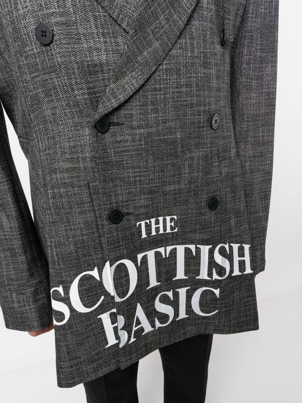detachable-apron double-breasted blazer - 5