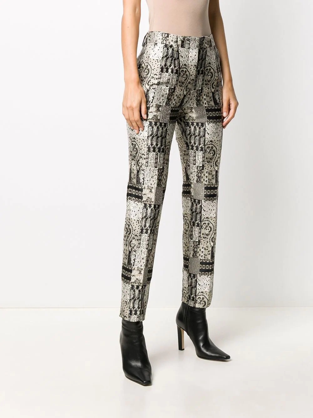 paisley-print tailored trousers  - 3