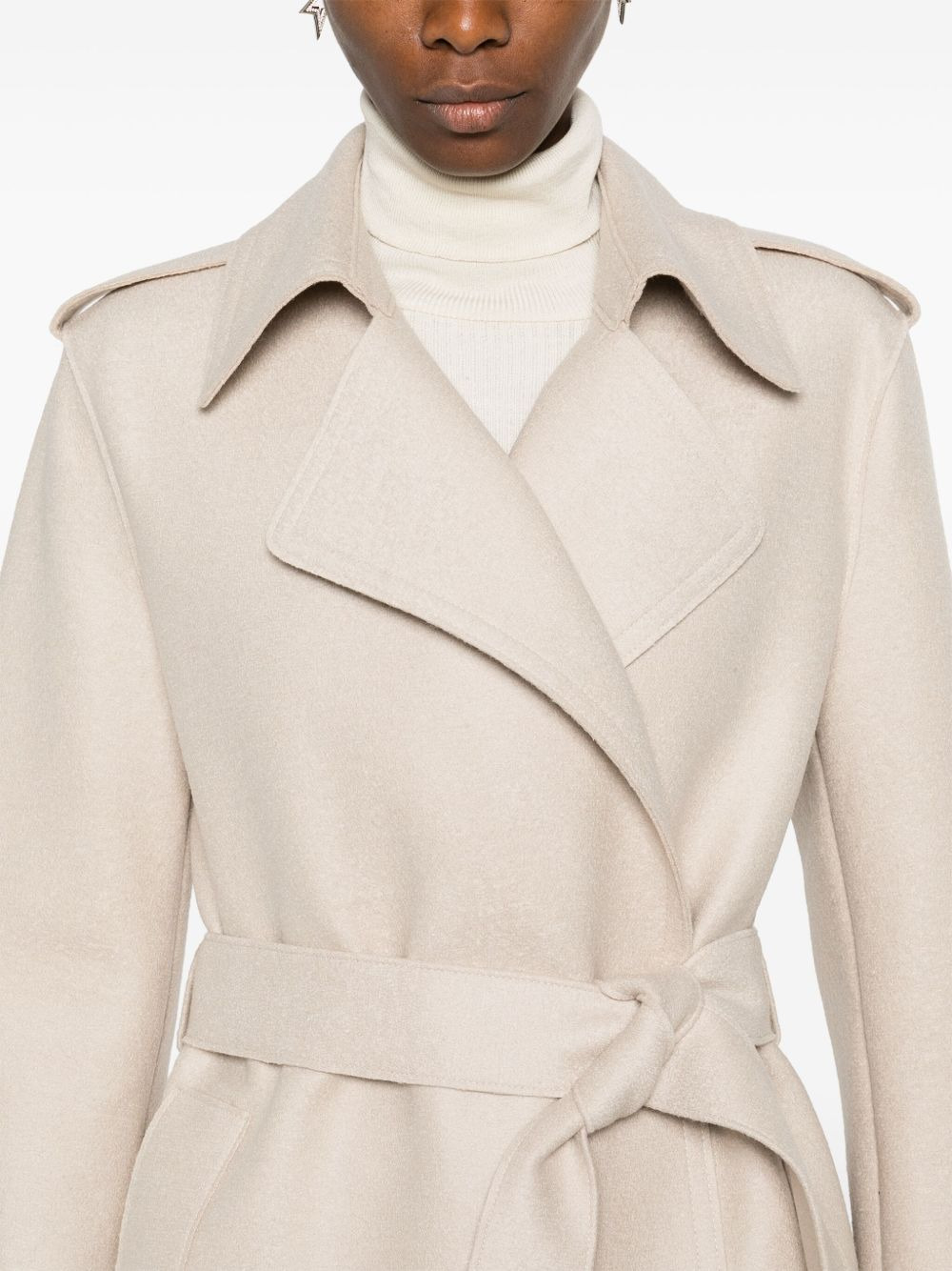 belted wool coat - 5