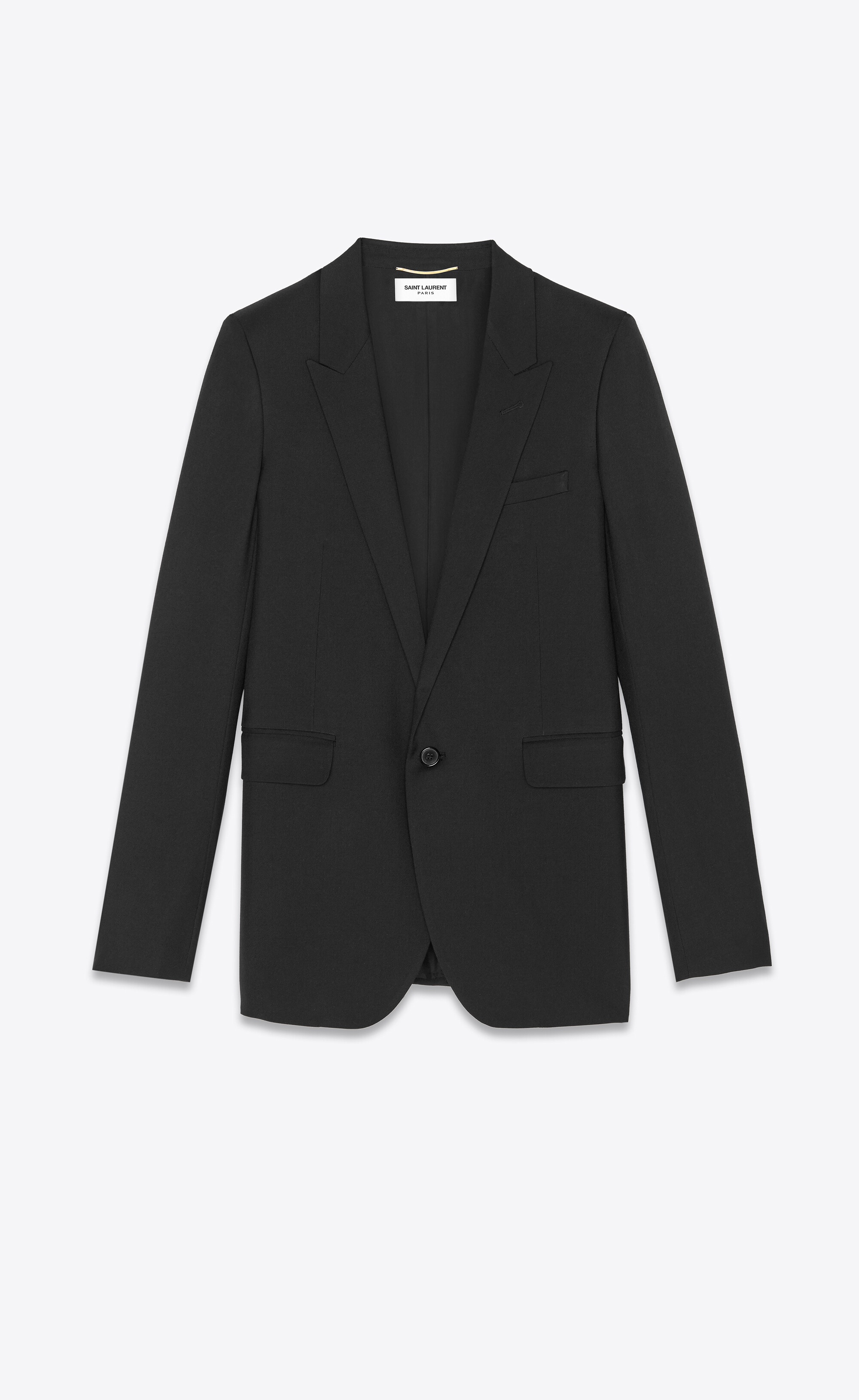 single-breasted tube jacket in gabardine saint laurent - 1