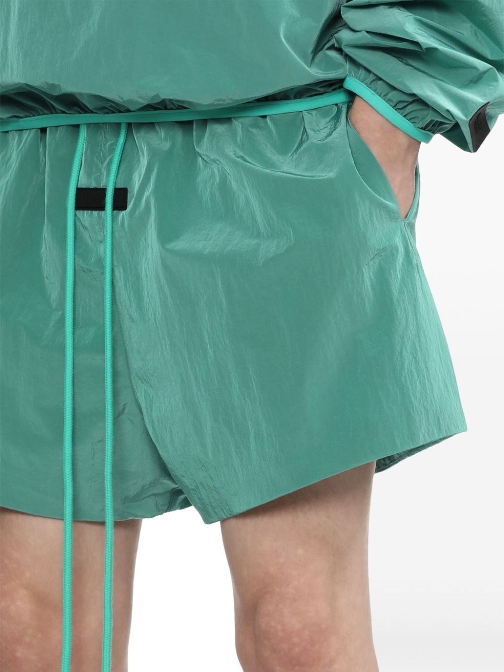 crinkled running shorts - 5