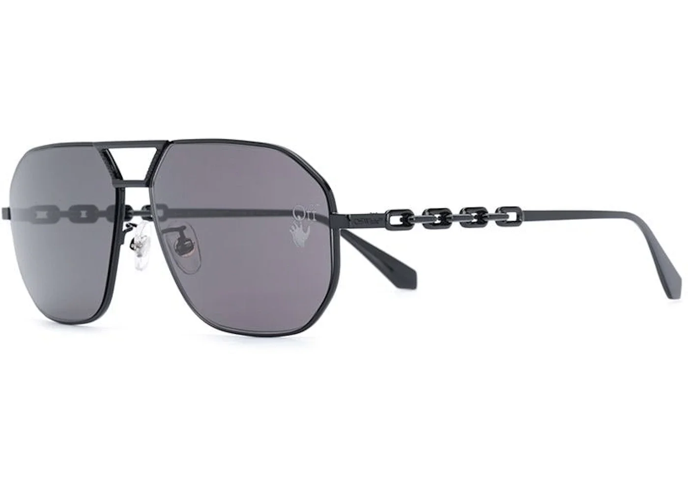 OFF-WHITE Wright Aviator Sunglasses Black/Grey (OMRI007F20MET0011000) - 1
