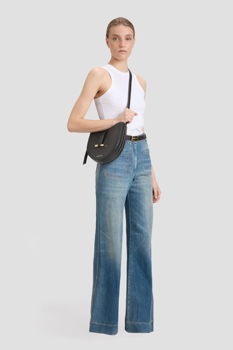 Dia Crossbody Bag In Black Smooth Leather 2