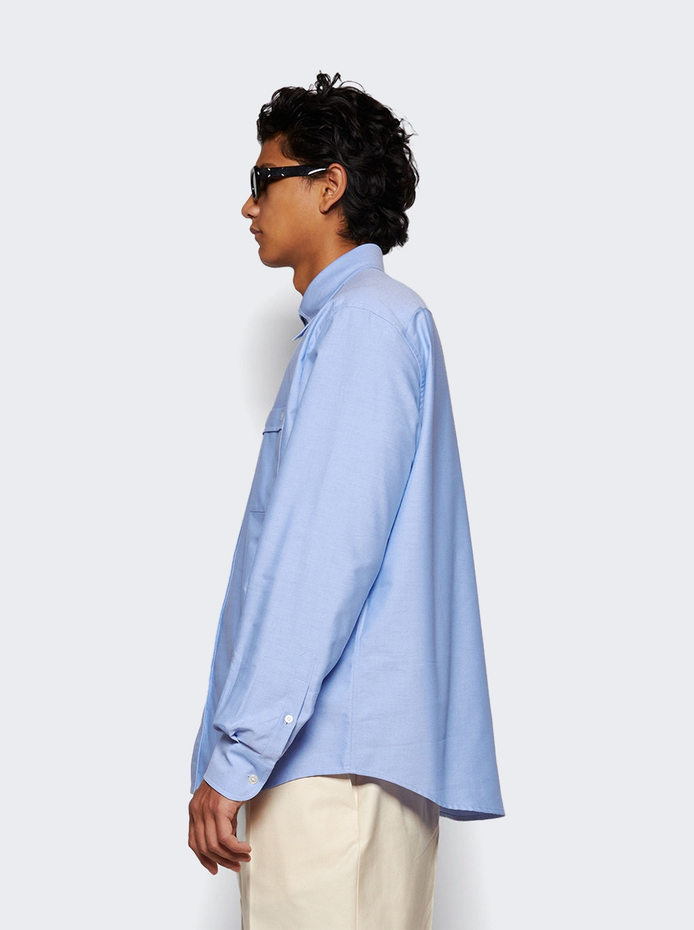 Camicia Maniche Lunghe Celeste - 4