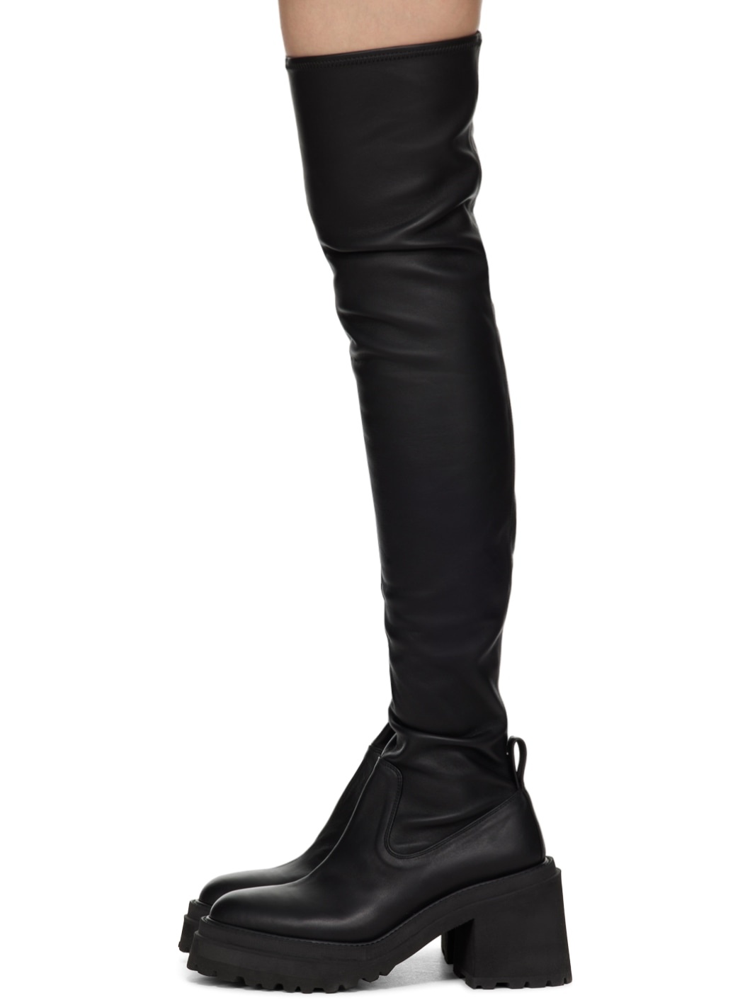 Black Leather Tall Boots - 3