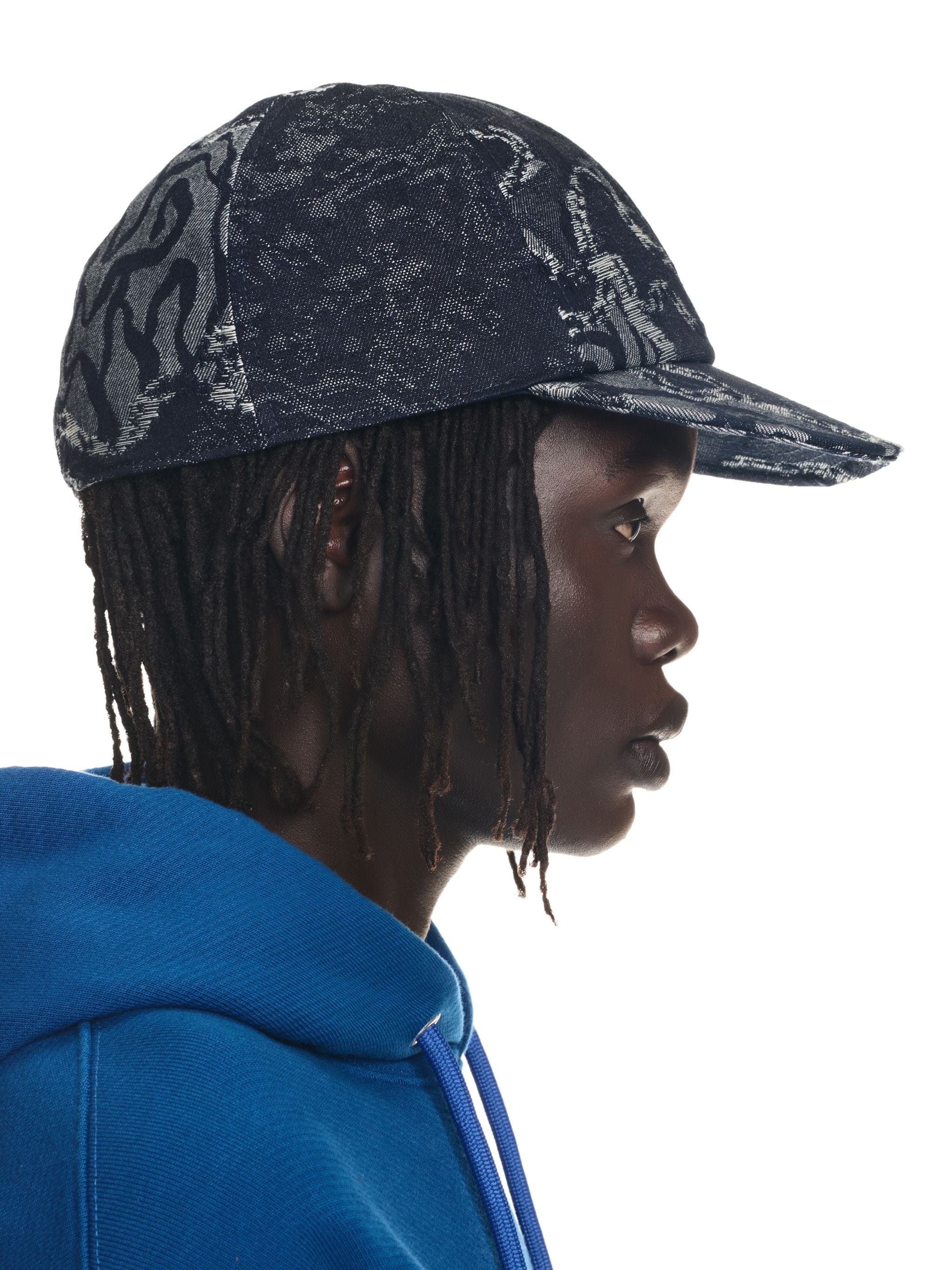 Blue Camo Denim Boxy Cap - 5