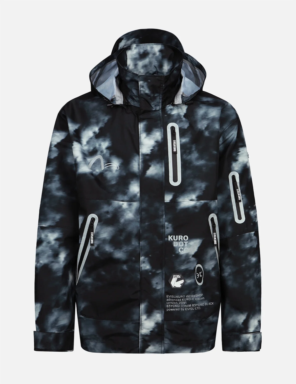 Allover Digital Print Hooded Windbreaker - 1