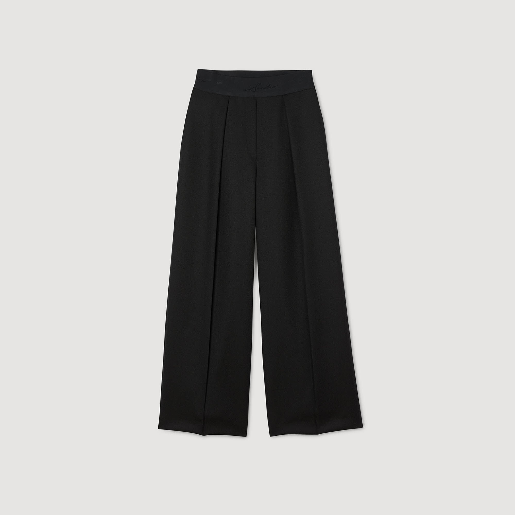WIDE-LEG ELASTIC WAIST TROUSERS - 6