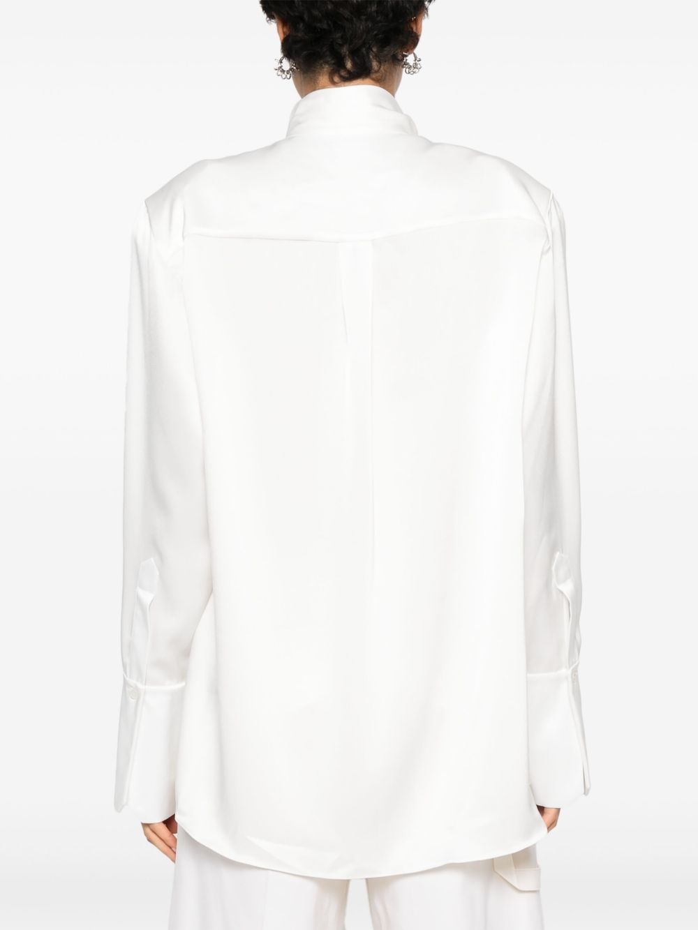 bow-detail satin shirt - 4