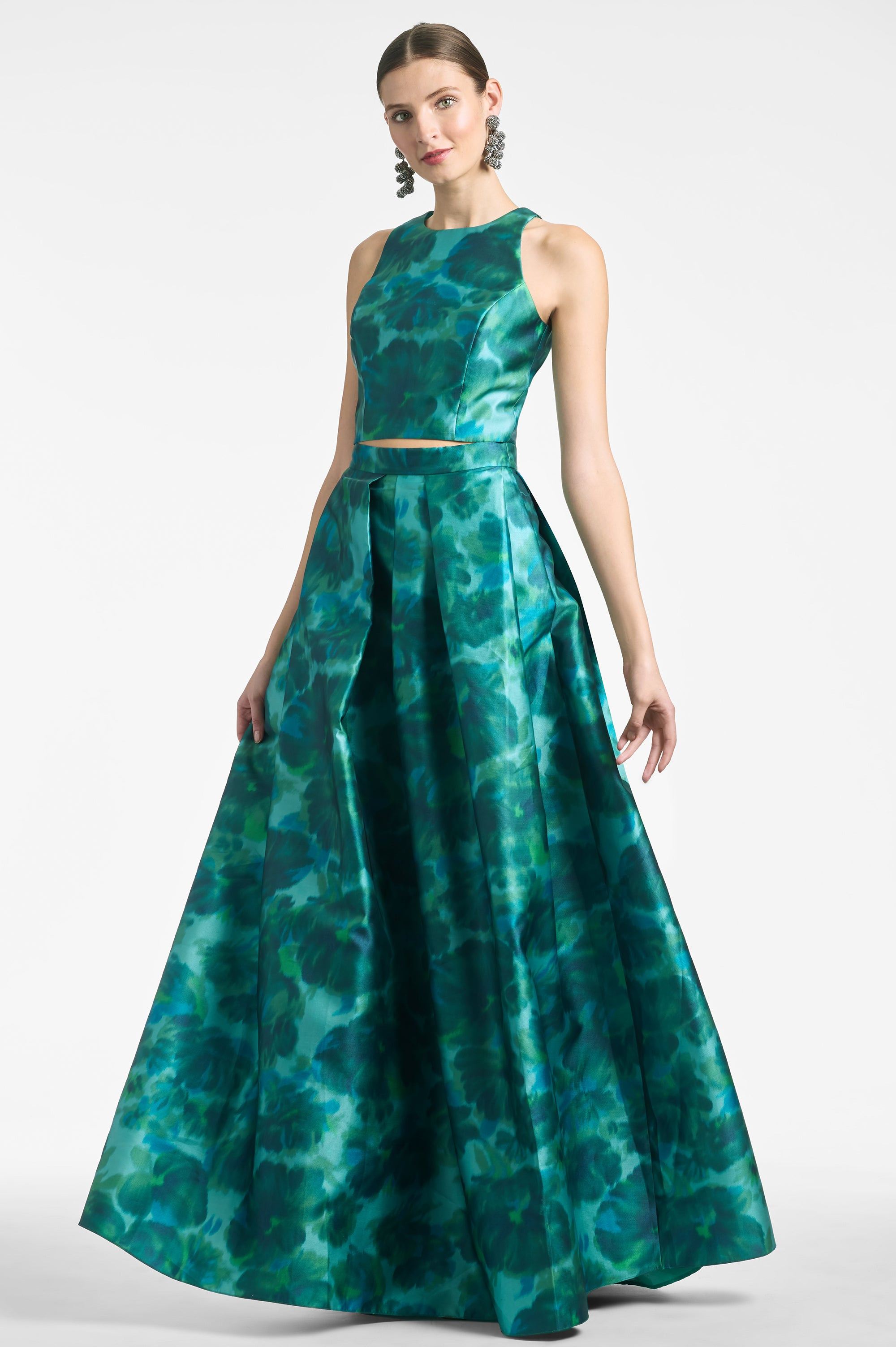 Lexie Top - Emerald Watercolor Floral - 2