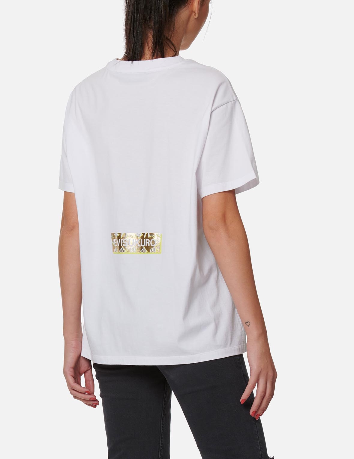 Cast Shadow Effect Kamon Print T-shirt - 4