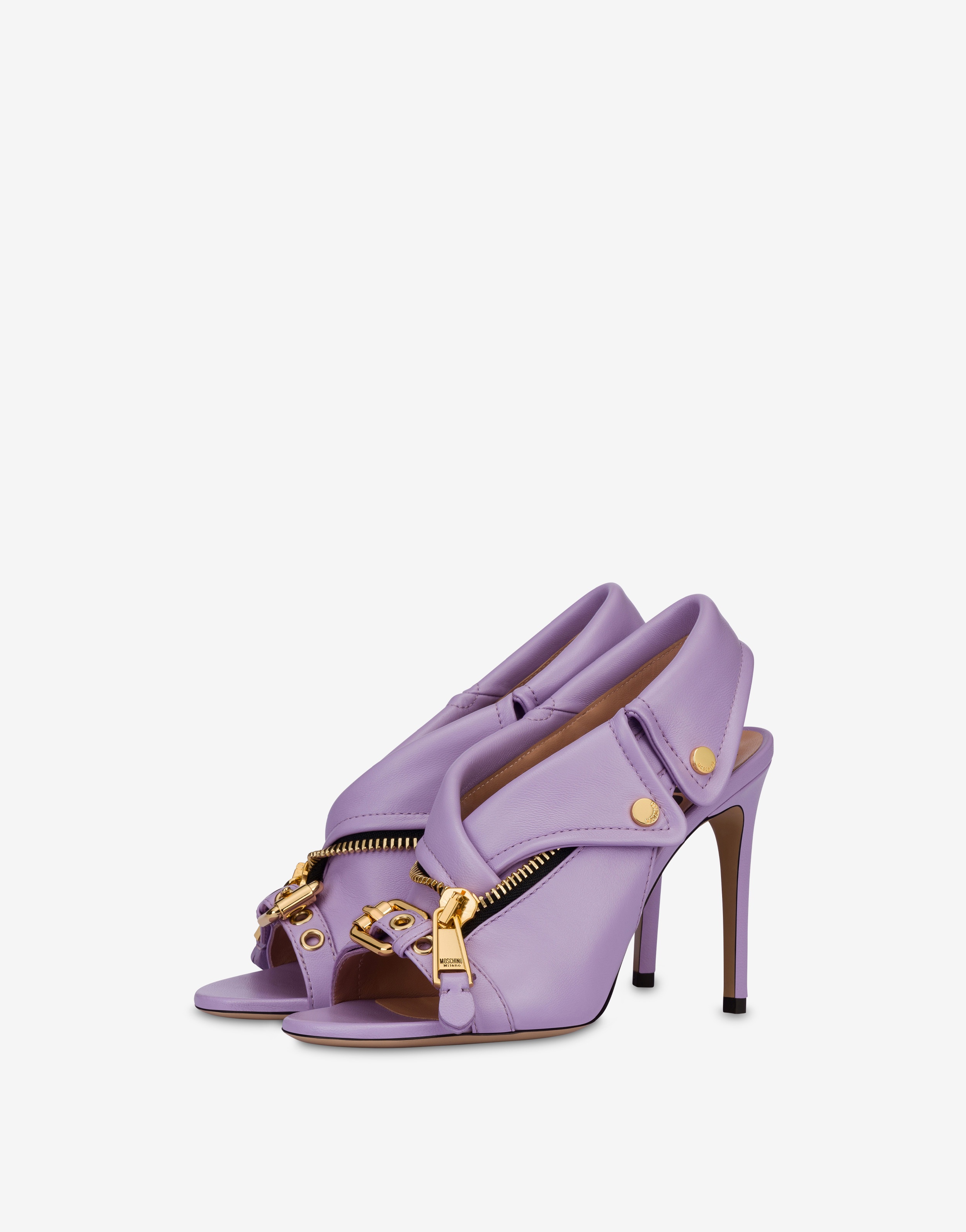 NAPPA LEATHER BIKER-STYLE SLINGBACKS - 1