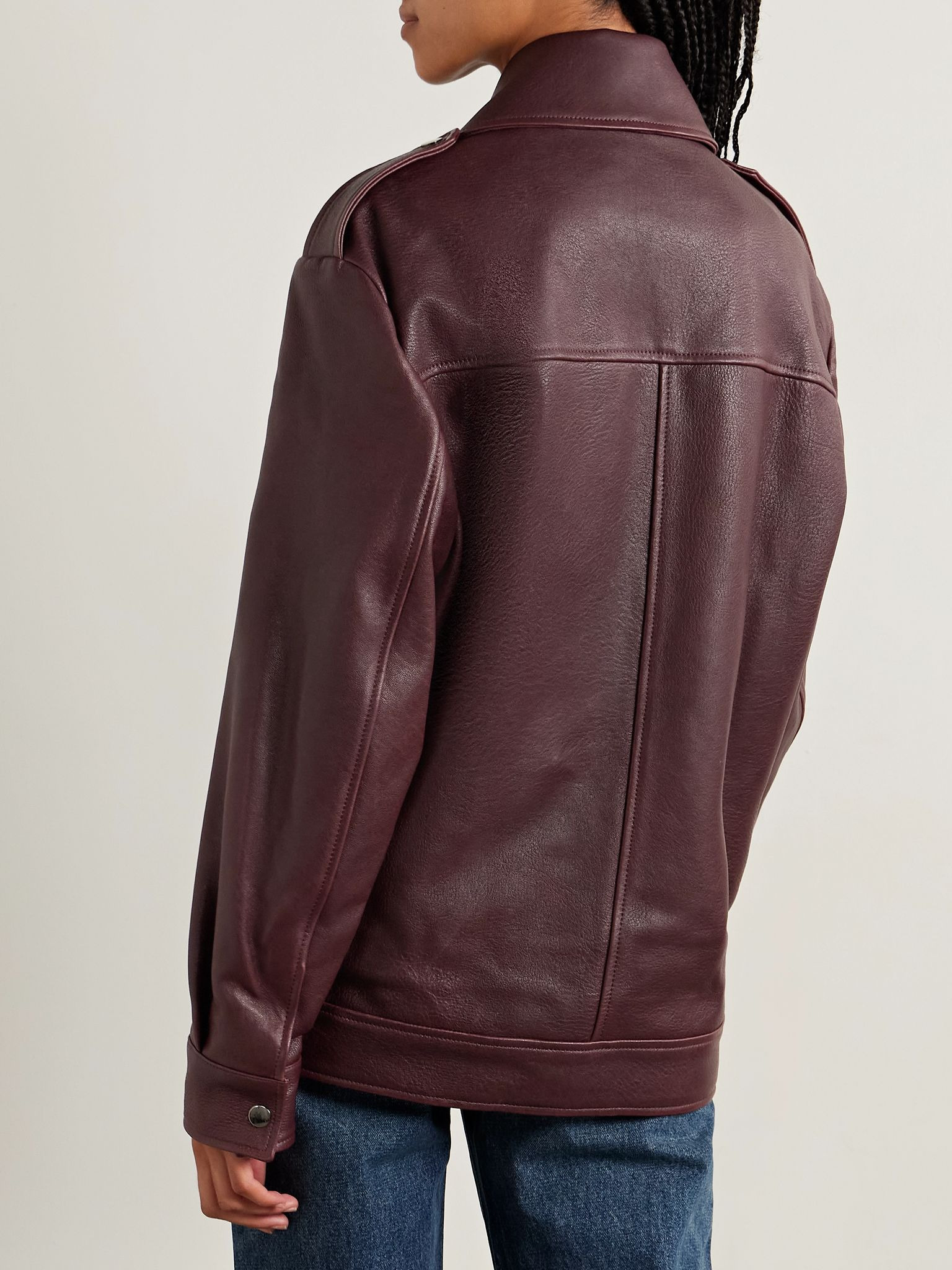 Drey leather jacket Plum - 4