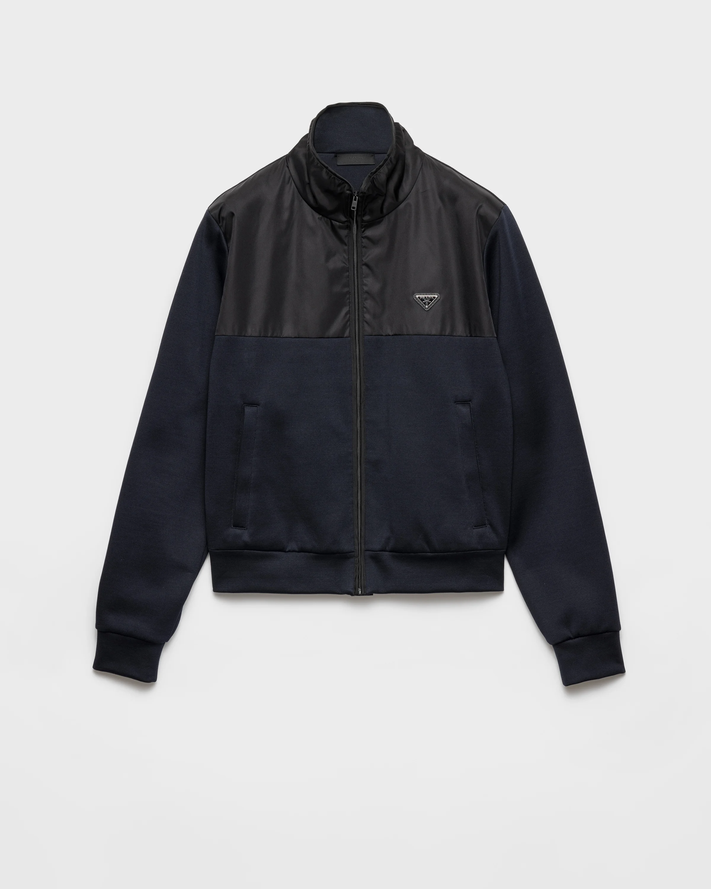 Cotton fleece zipper jacket with Re-Nylon details - 1