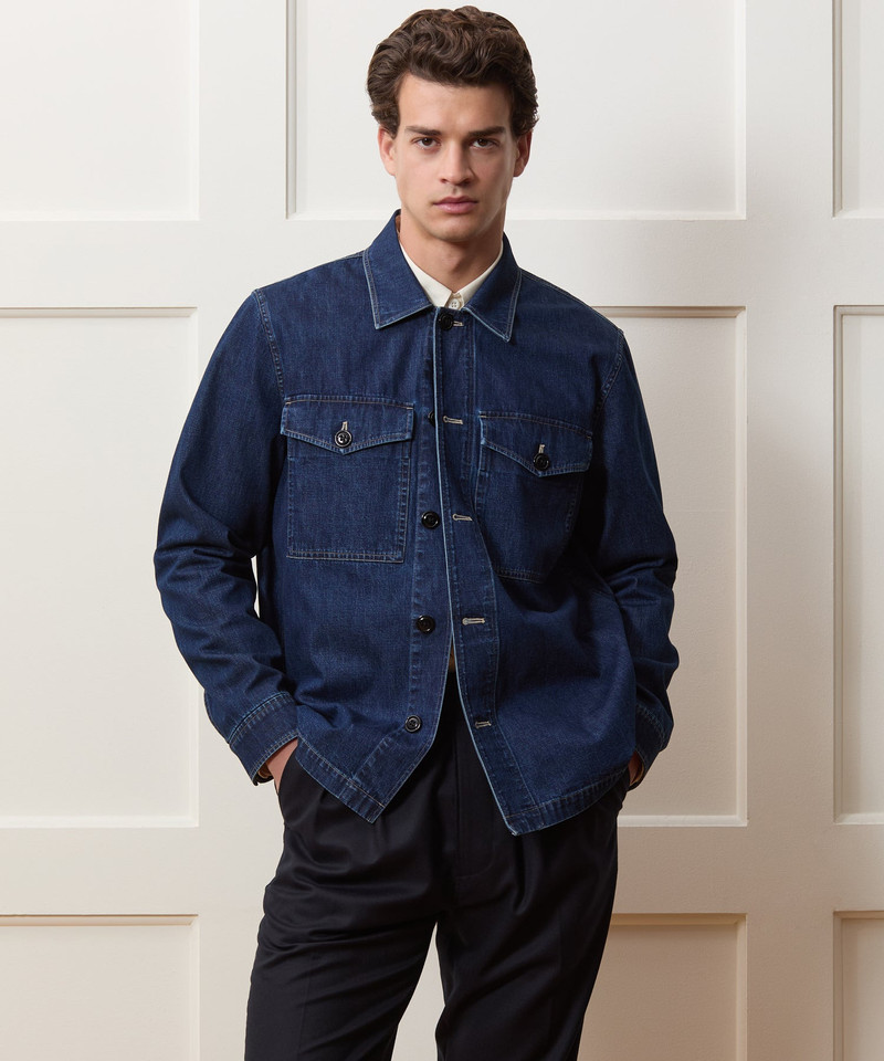 TODD SNYDER Denim Military Overshirt outlook