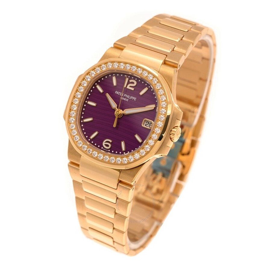 Patek Philippe Nautilus Quartz Diamond Purple Dial Ladies Watch 7010-1R-013 - 3