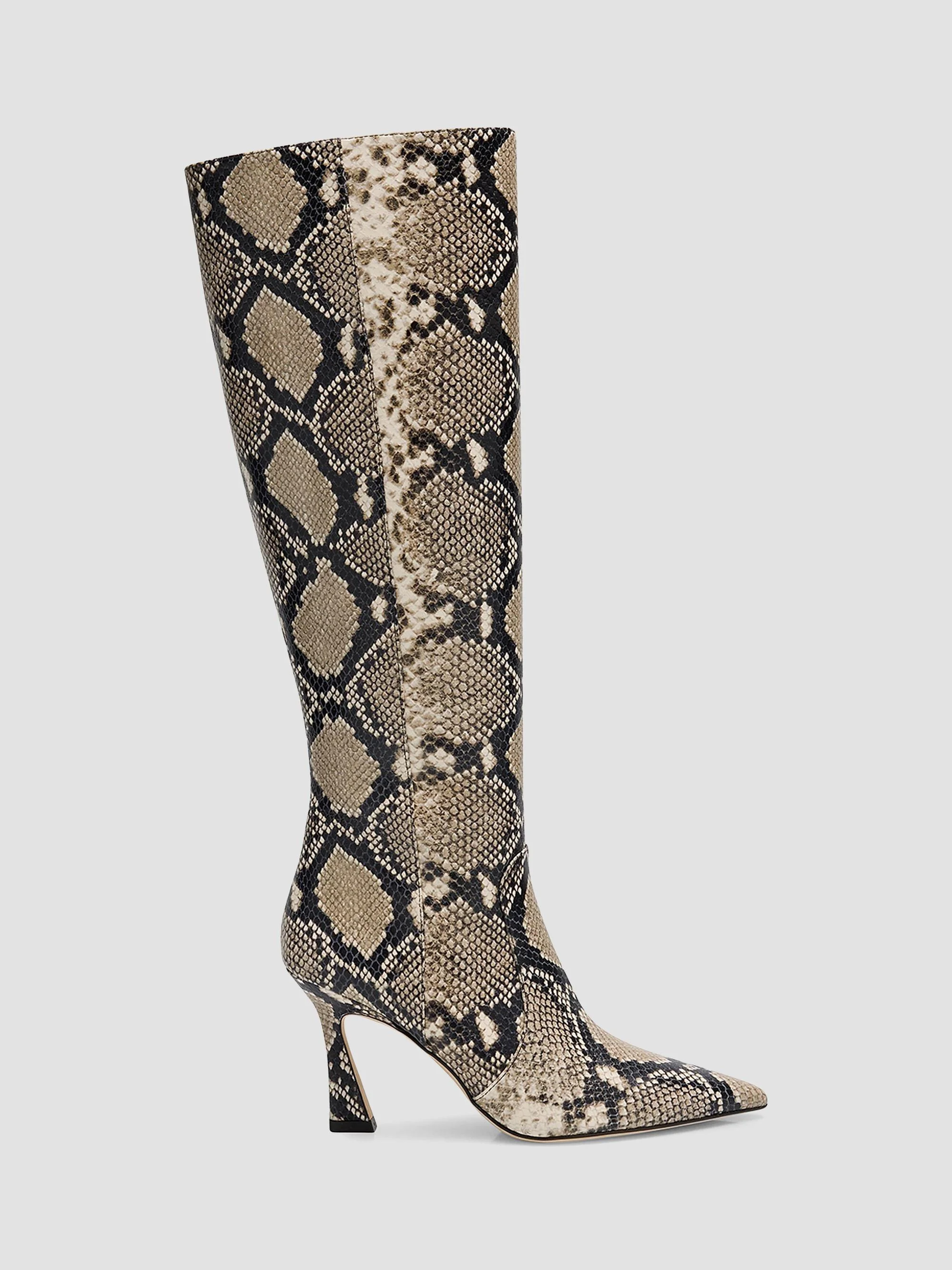 Women's Vinnie 85MM Snake-Printed Leather Knee-High Boots - Snake - 1
