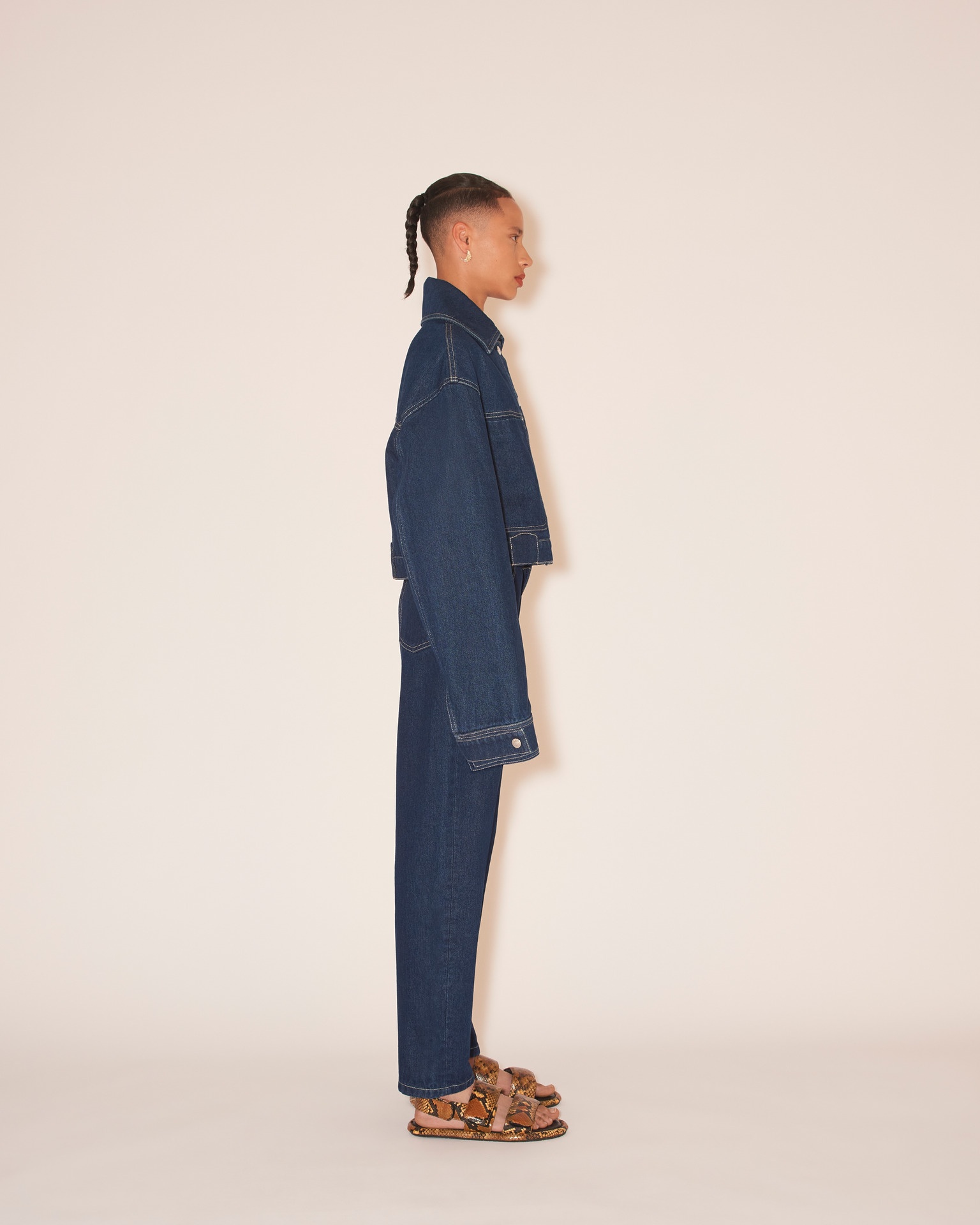 BAMBARI - Cropped denim jacket - Eco indigo - 4