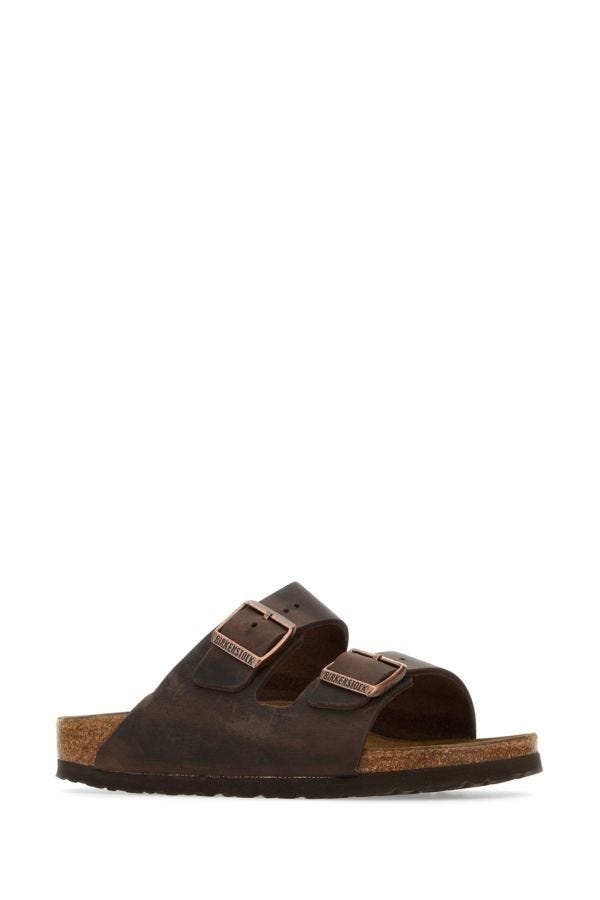 Brown leather Arizona slippers - 2