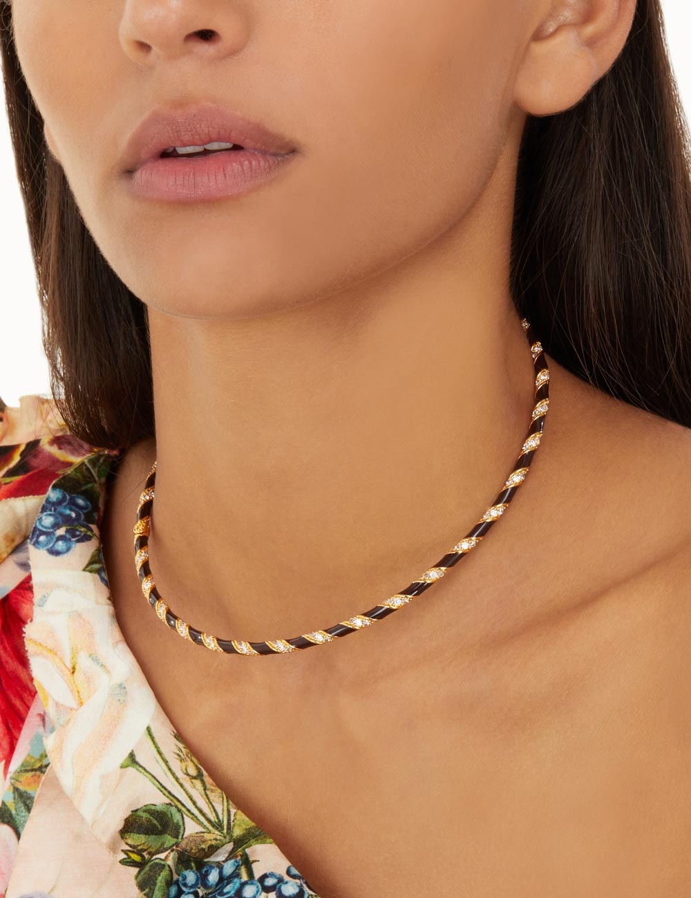 CANDY STRIPE PAVE CHOKER - 2