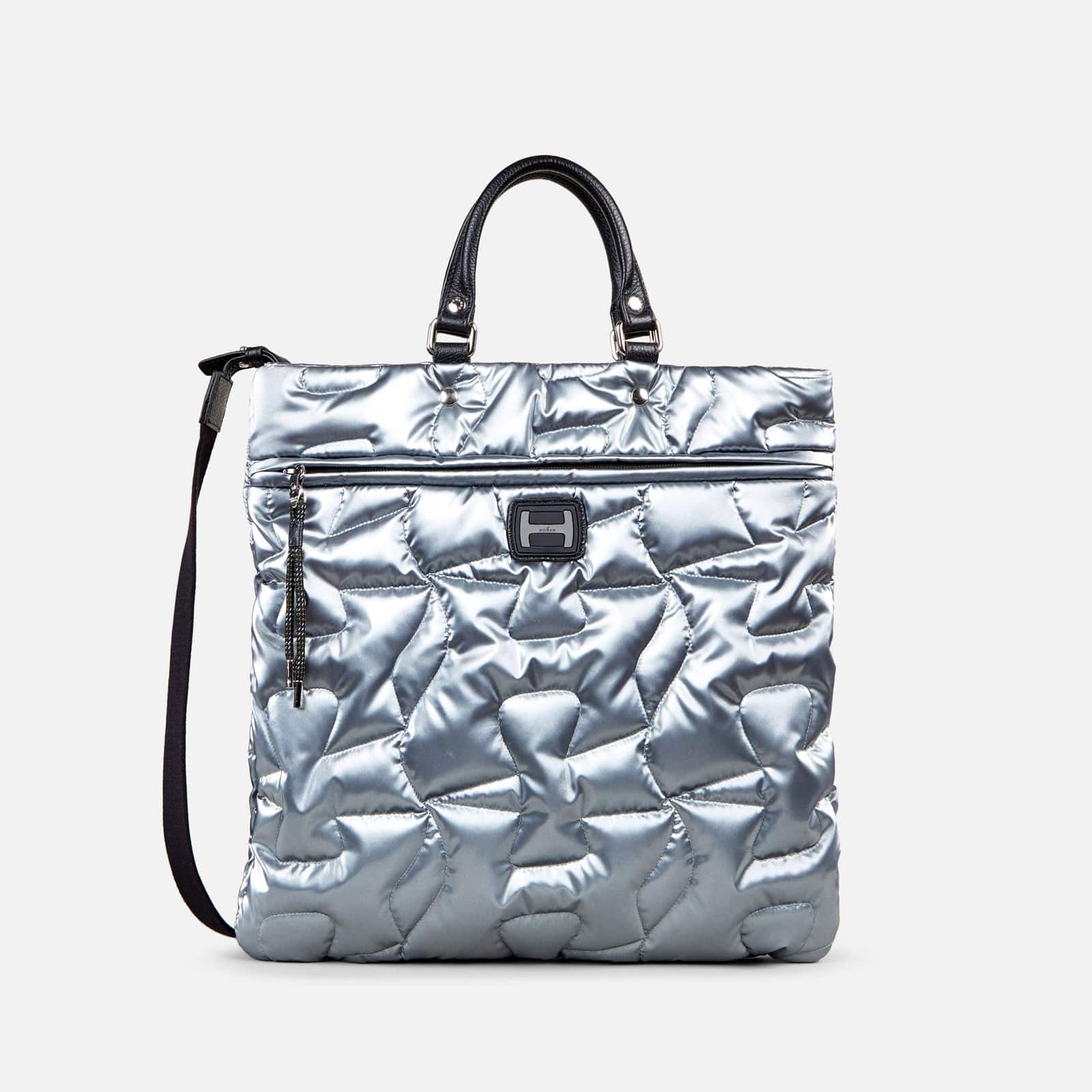 Quilted Shopping Bag Silver - 1