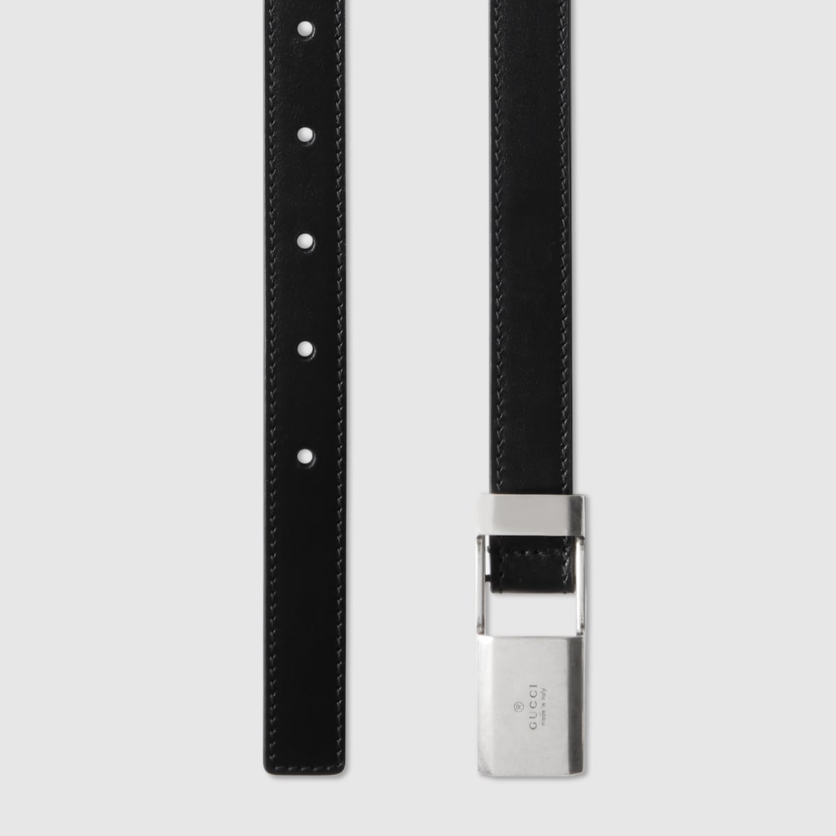 Thin belt with Gucci plaque buckle - 2