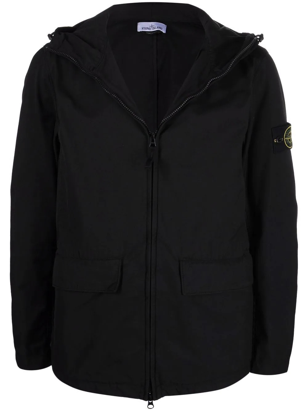 Compass badge hooded zip-up jacket - 1