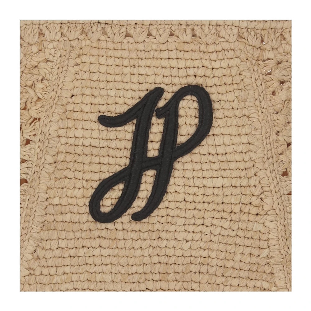 トートバッグ Patou Raffia Tote With Embroidered Logo Patou Raffia Tote With Embroidered Logo In Blue | ModeSens