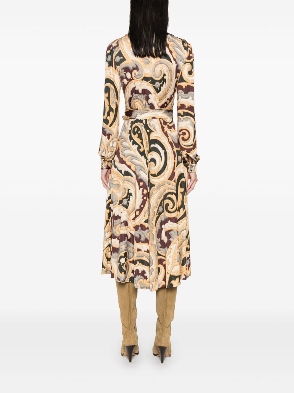 graphic-print wrap dress - 4