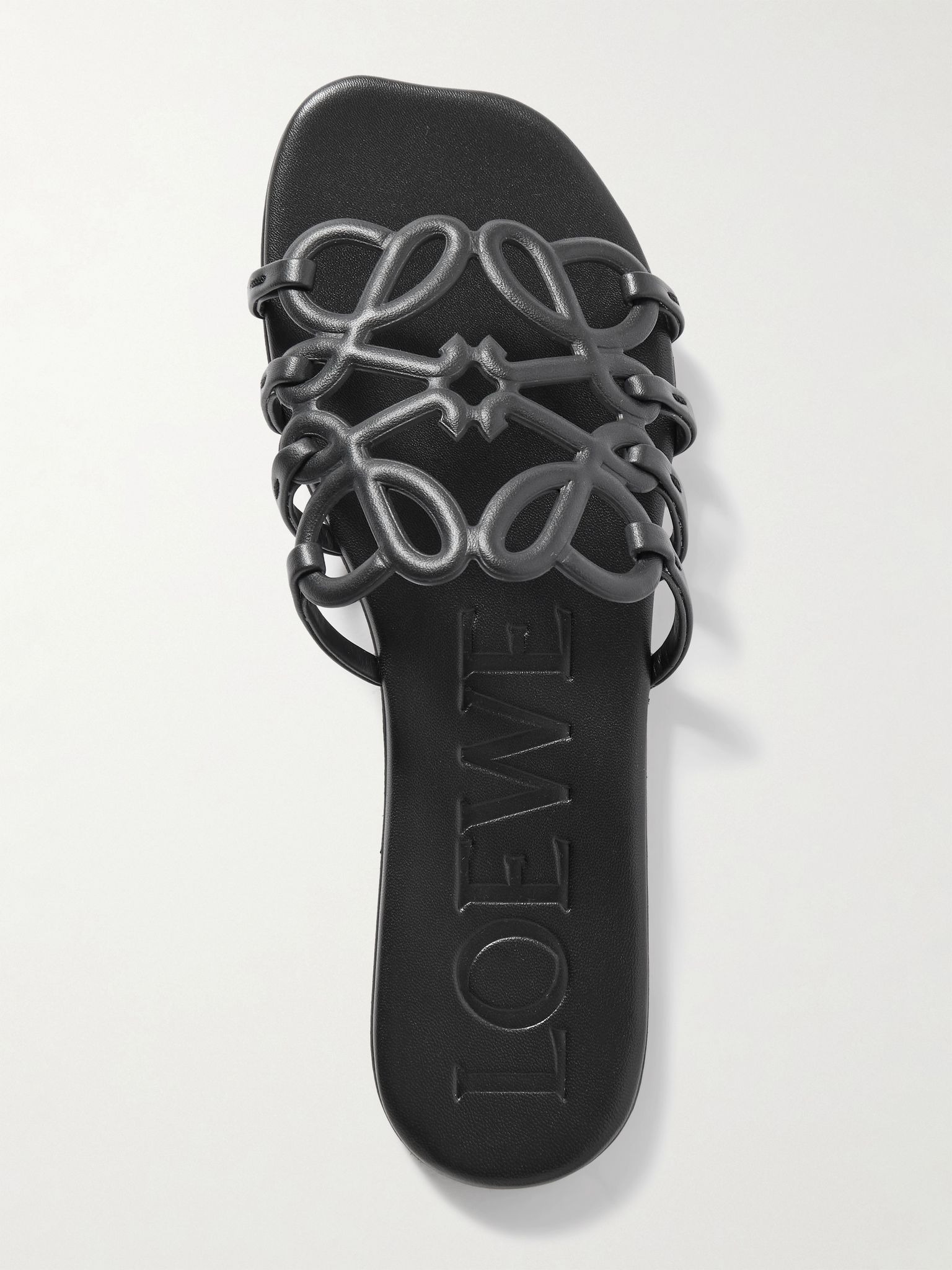 Petal Anagram leather slides Black - 2