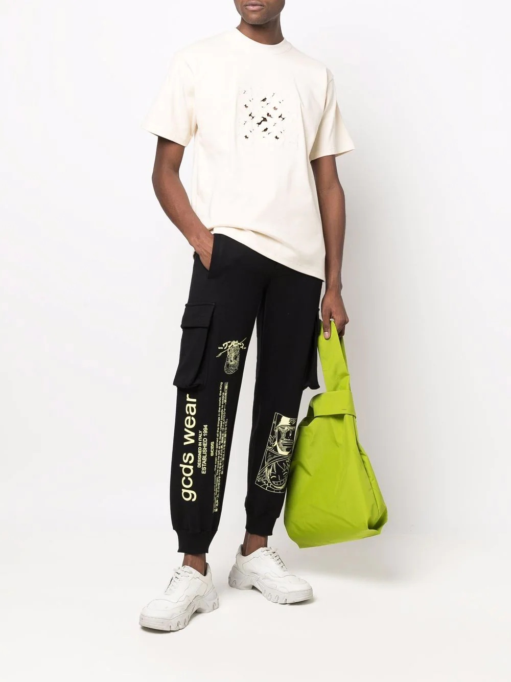 graphic-print cotton track pants - 2