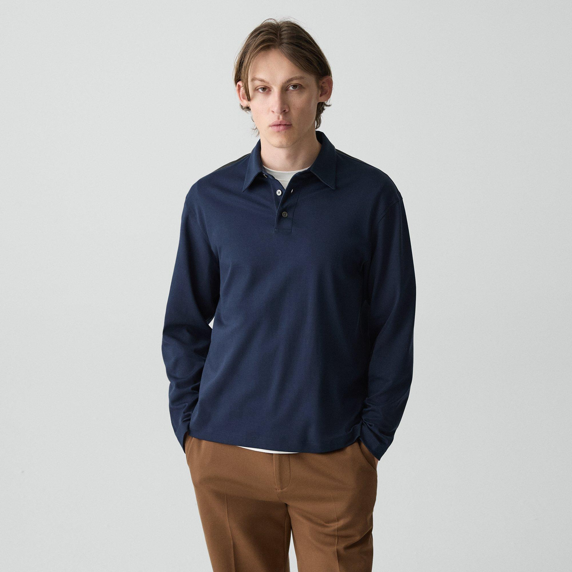 Relaxed Long-Sleeve Polo Shirt in Cotton Jersey - 2