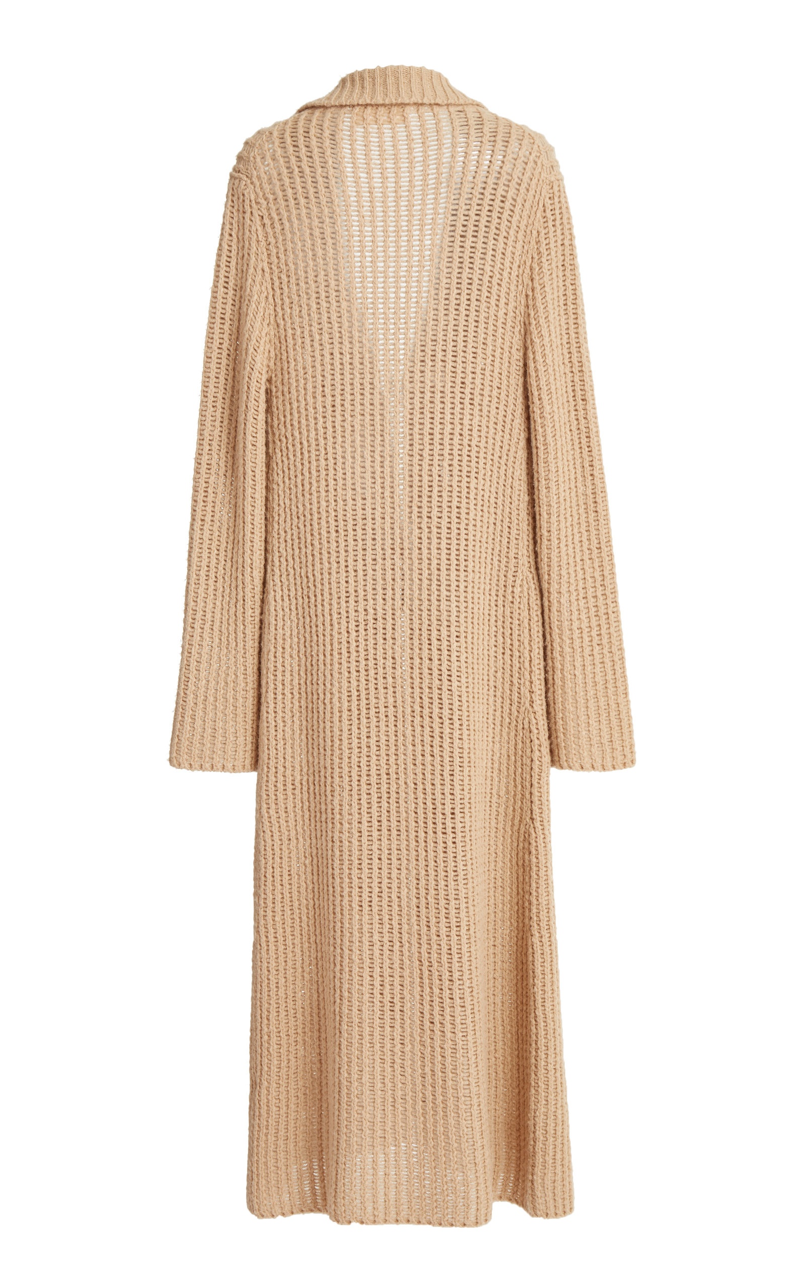 Silk And Wool Blend Knit Coat neutral - 6