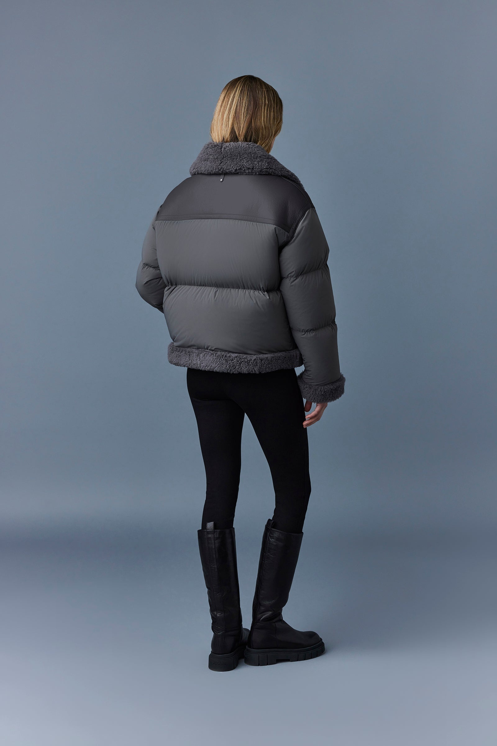 SENYA Agile-360 down jacket with shearling trim - 4