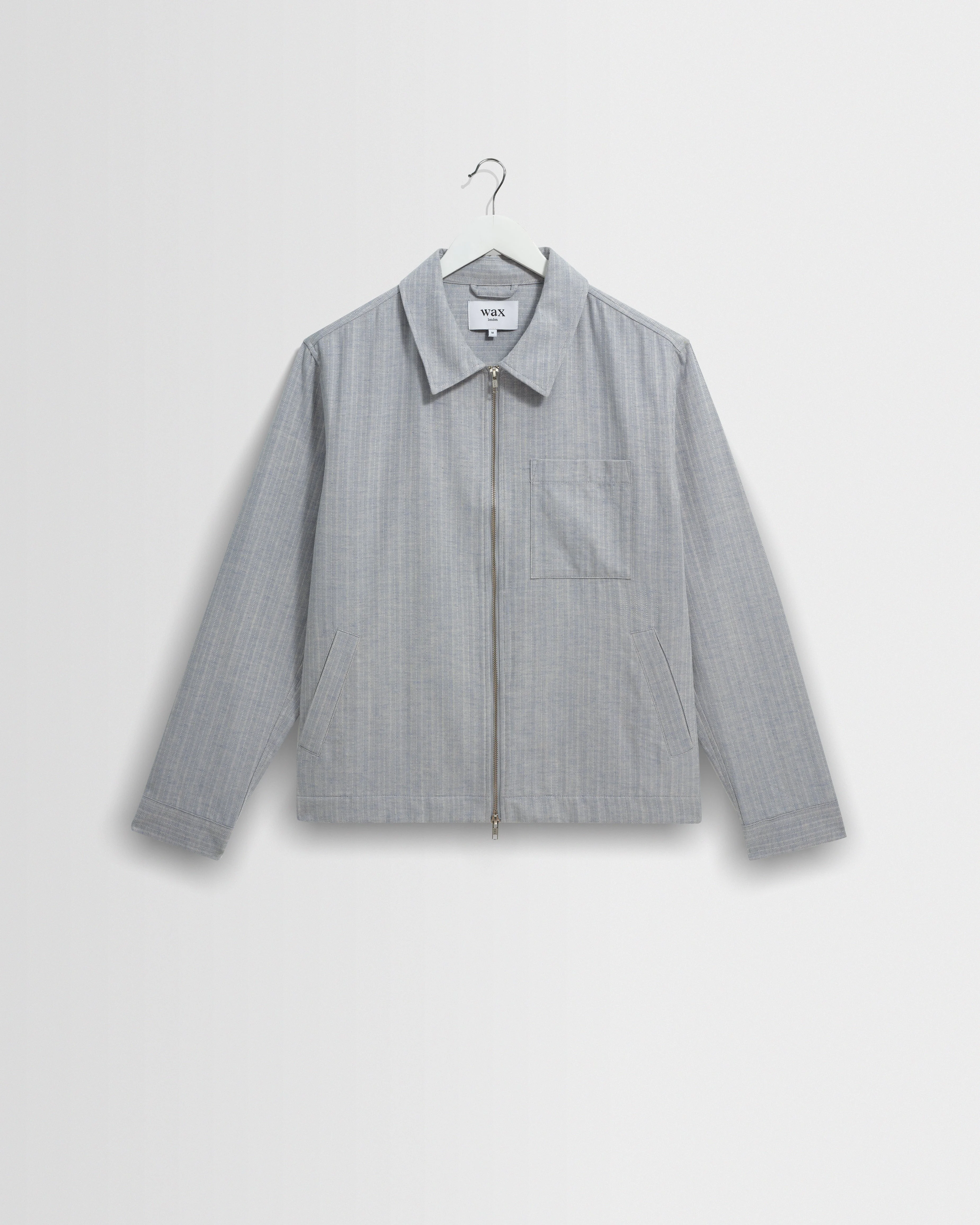 Eldon - Light Blue Herringbone Cotton Jacket - 1