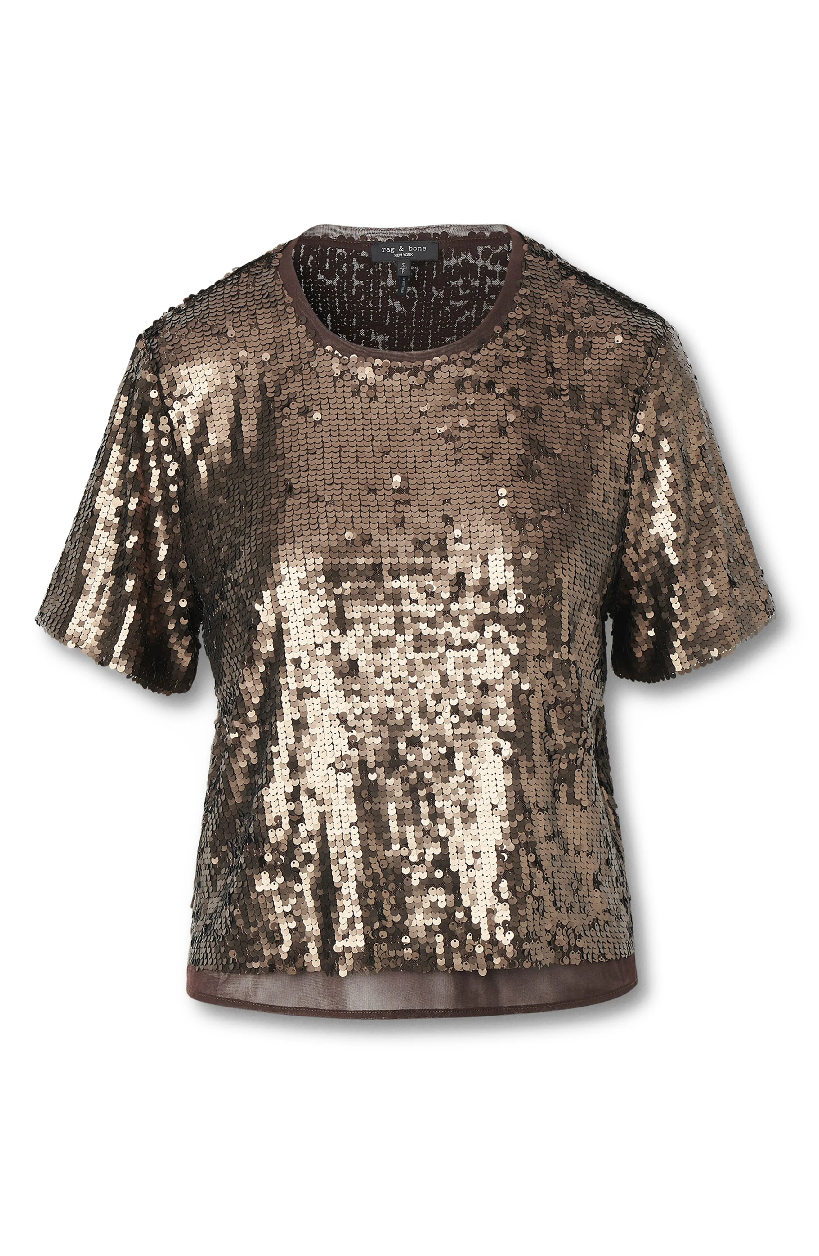 rag & bone Lucy Sequin T-Shirt in Coffee at Nordstrom - 1
