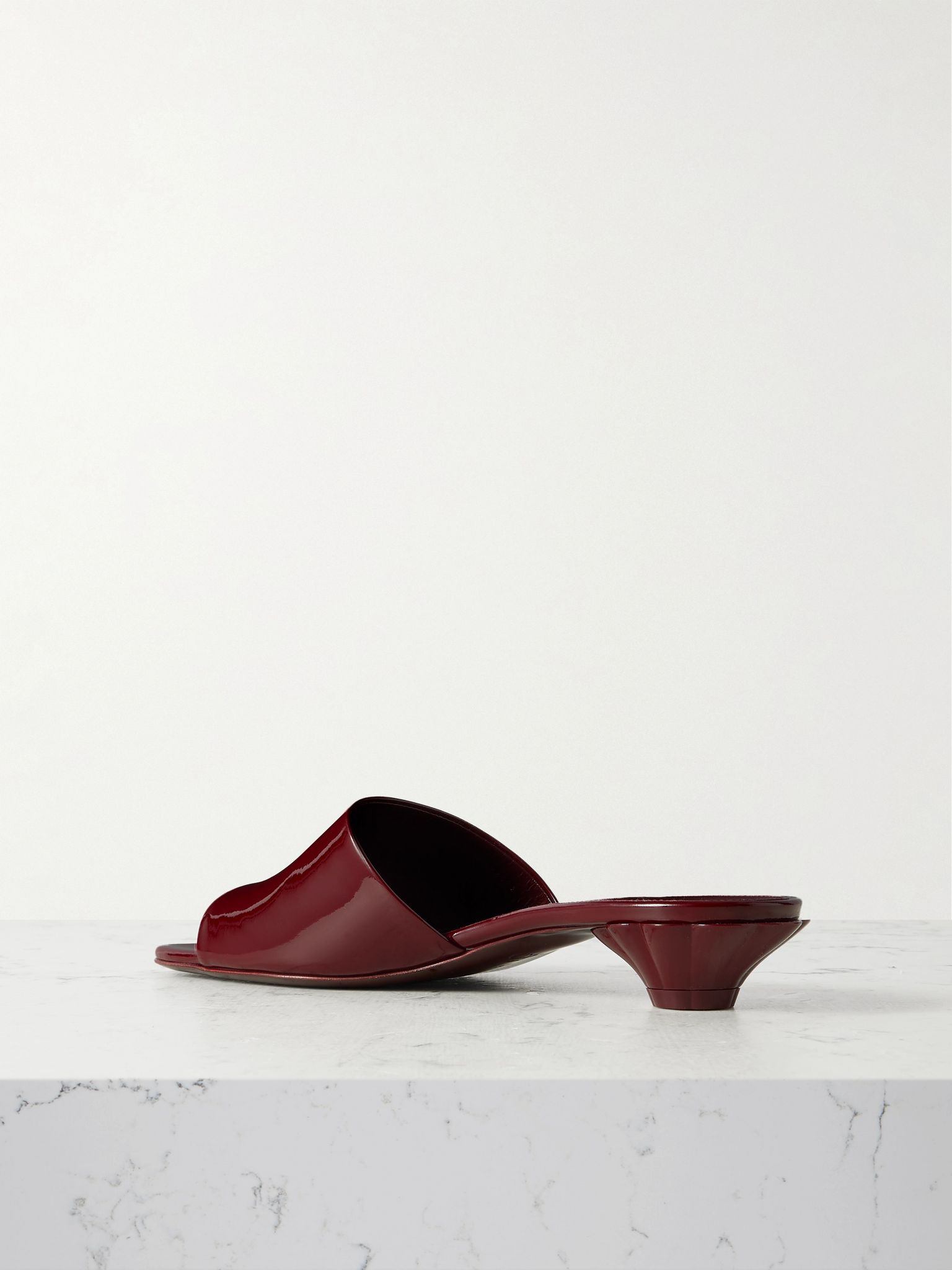 Flower patent-leather sandals Burgundy - 3