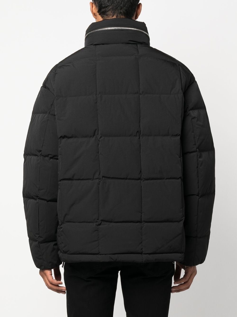 logo-patch padded coat - 4