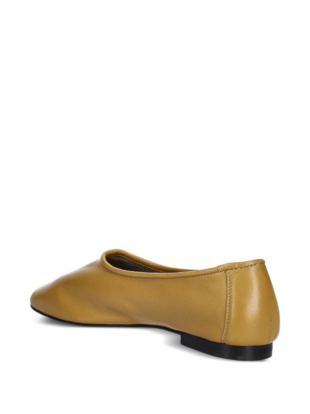 square-toe leather flats - 2