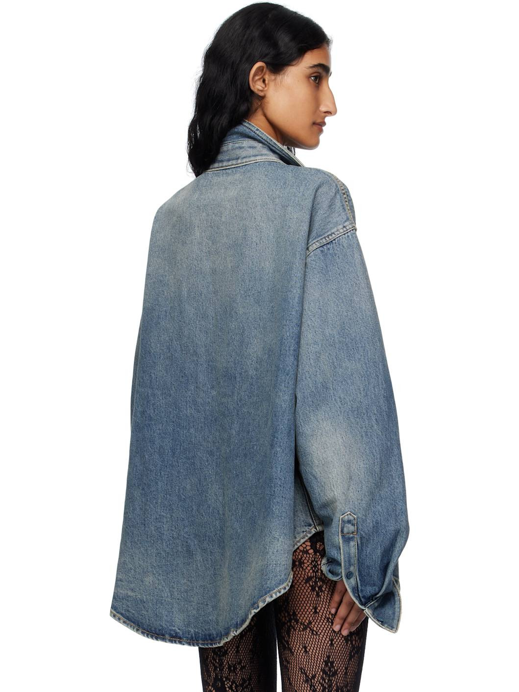 Blue Faded Denim Shirt - 3