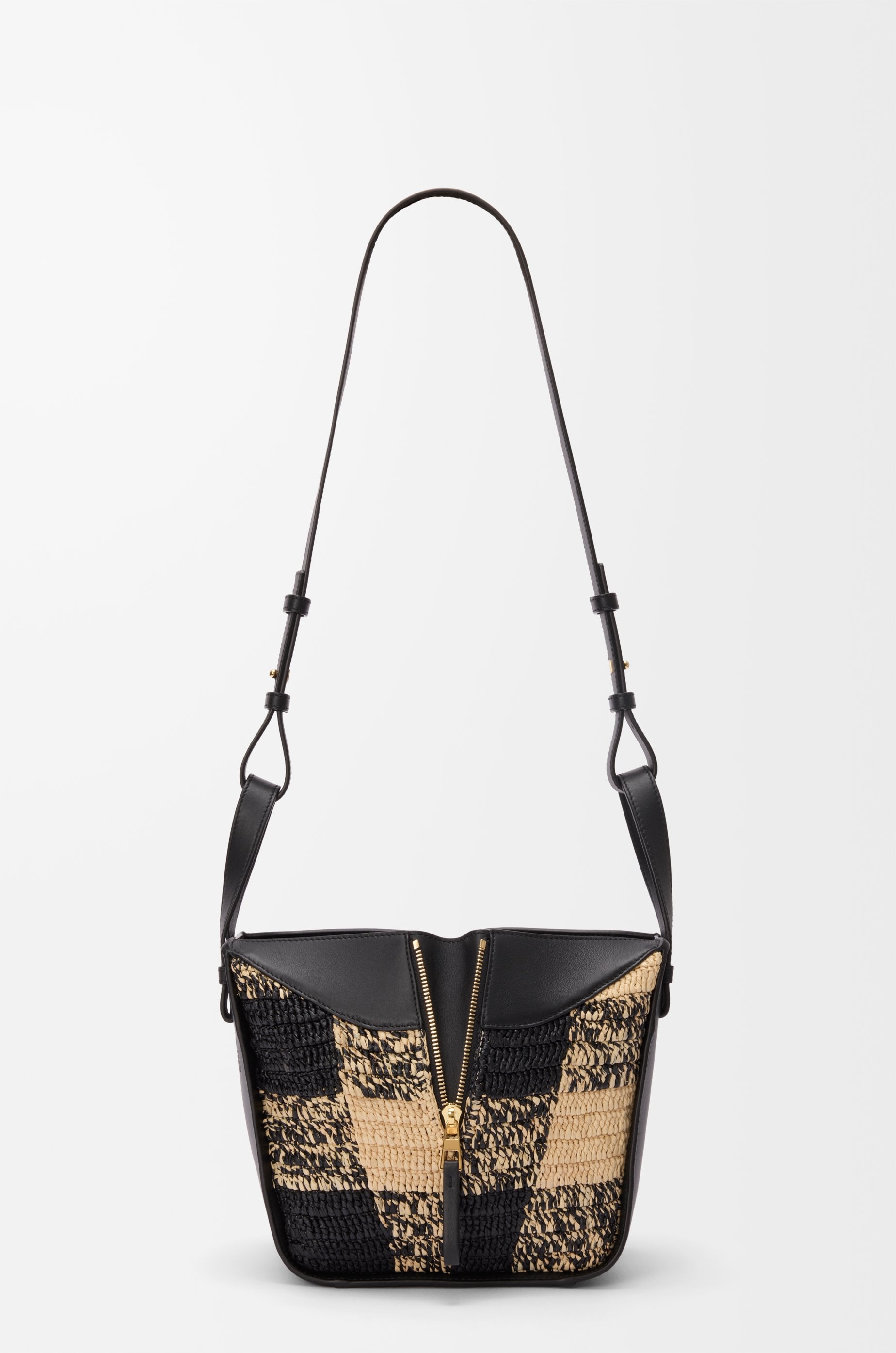 Compact Hammock bag in raffia and calfskin - 7