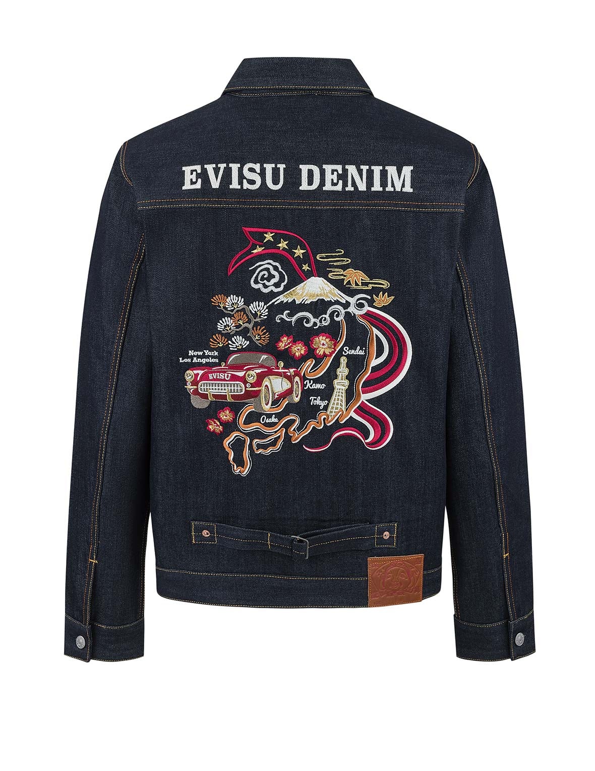 Map Appliqué Embroidery Regular Fit Denim Jacket - 12