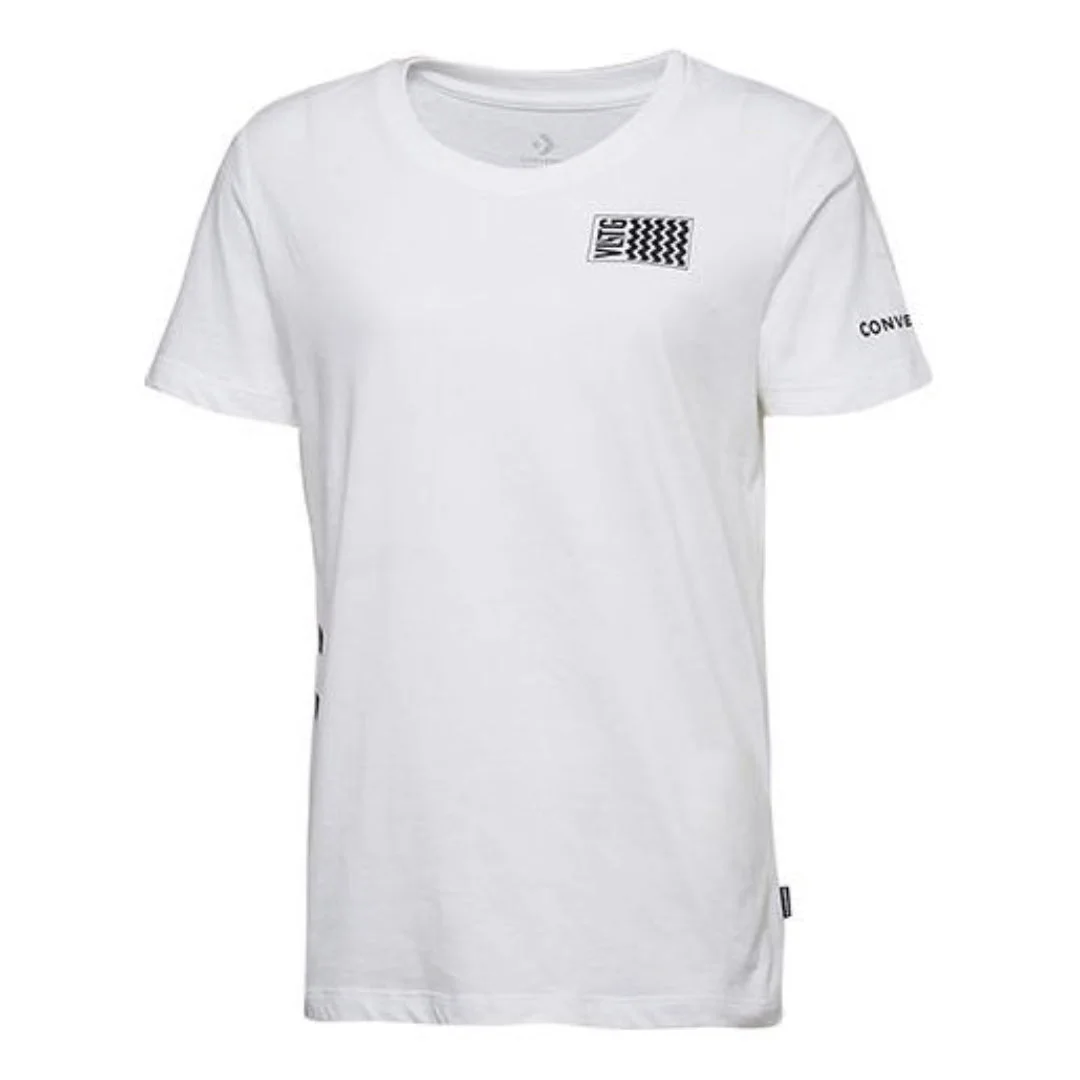 (WMNS) Converse Voltage T-Shirt 'White Black' 10017752-A02 - 1